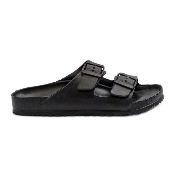 Leichte Herren-Flip-Flops aus Schaumstoff mit Schnallen, Schwarz Avatara