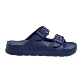 Leichte Jungen-Flip-Flops aus Schaumstoff mit Schnallen, marineblaues Adirnaca