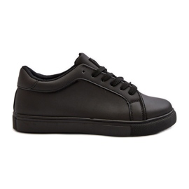 Schwarze Diunna Damen Low Sneakers Sportschuhe aus Öko-Leder