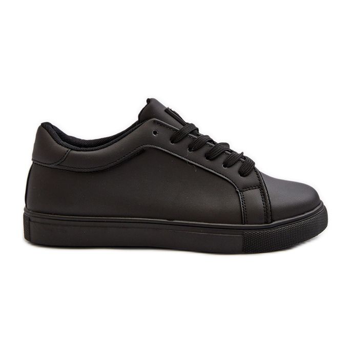 Schwarze Diunna Damen Low Sneakers Sportschuhe aus Öko-Leder