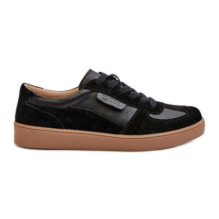 Damen-Ledersneaker Schwarz Vinceza 7333