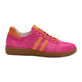 Zazoo N1068 Wildleder Low Damen Sneakers Fuchsia rosa
