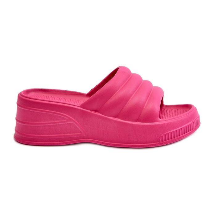 Leichte Damen-Flip-Flops aus Schaumstoff mit Keilabsatz und Plateau, Fuchsia Tendrea rosa