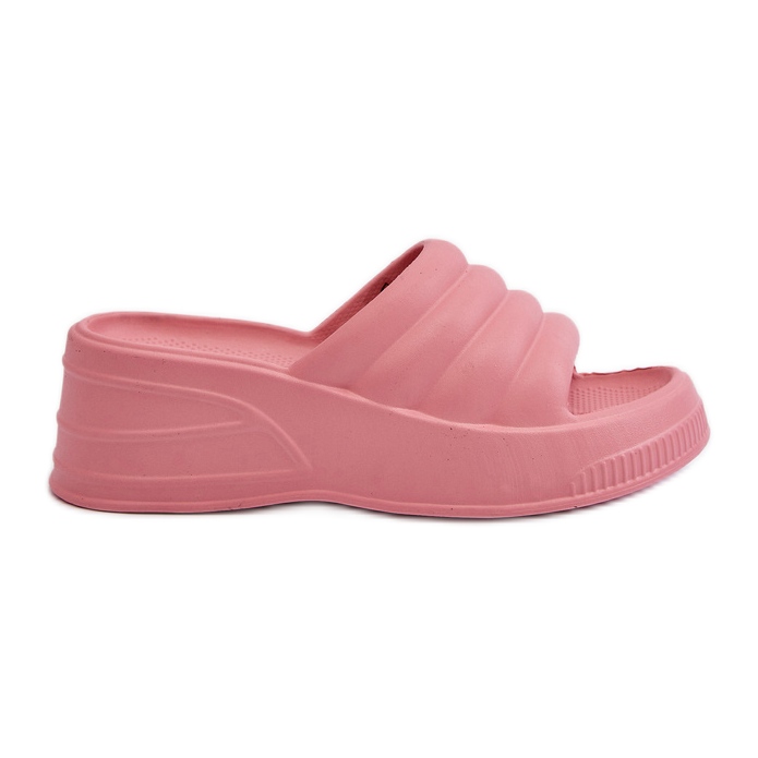 Leichte Damen-Flip-Flops aus Schaumstoff mit Keilabsatz und Plateau, rosa Tendrea