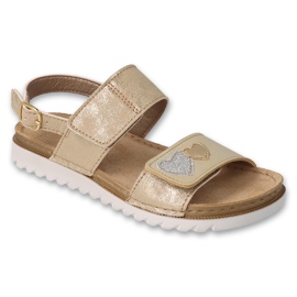 Befado Sandals Girls for Velcro Ledereinsatz 062Y002 Gold golden