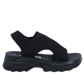 Schwarze Nicai-Sandalen mit Sportsohle