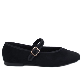 Soltani Schwarze Ballerinas mit Riemen