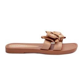 Damen-Flip-Flops mit Schleife Camel Rivarina braun