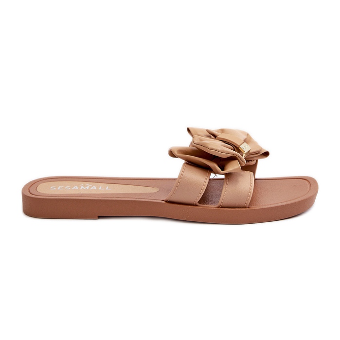Damen-Flip-Flops mit Schleife Camel Rivarina braun