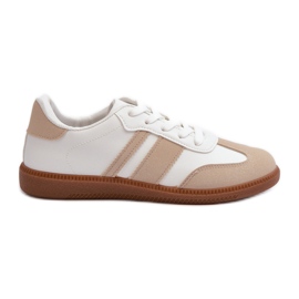 Niedrige Damen-Sneakers aus Öko-Leder Beige Dorvalia