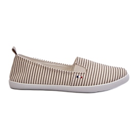 News Beige gestreifte Pazaria-Slip-On-Sneaker für Damen