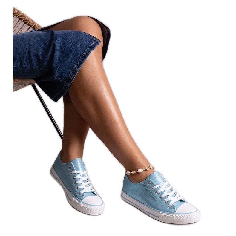 Blau glänzende Rashidah-Sneaker