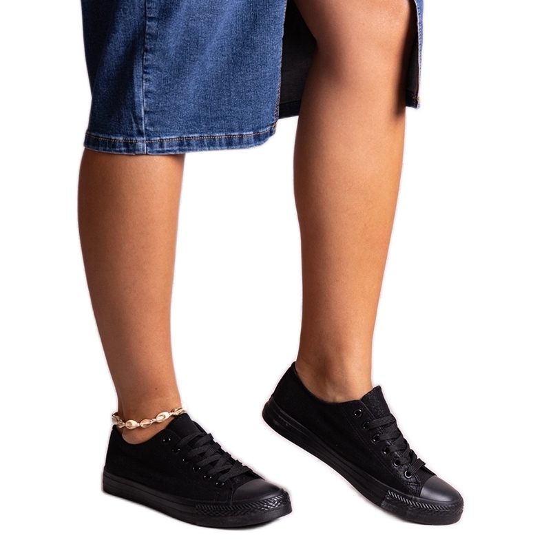 Schwarze, glänzende Rashidah-Sneaker