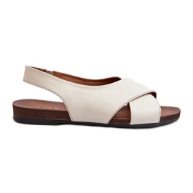 Zazoo 40407 Damen Ledersandalen, Hellbeige