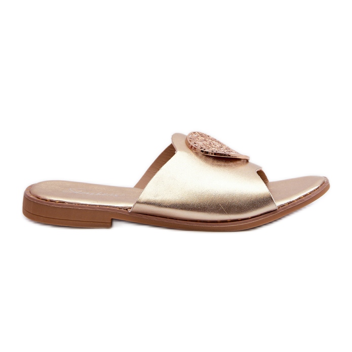 Damen-Flip-Flops mit flachem Absatz und goldener Rivashea-Verzierung