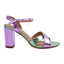 High-Heel-Sandalen aus Öko-Leder, Lila Abilica