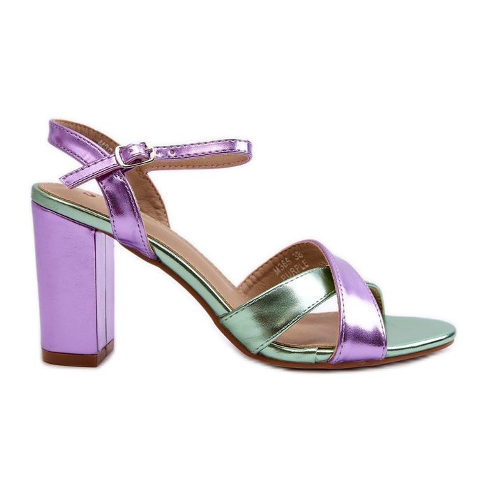 High-Heel-Sandalen aus Öko-Leder, Lila Abilica violett
