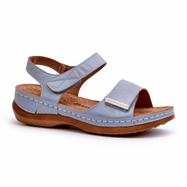 Evento Bequeme Damen-Sandalen mit Klettverschluss in Blau von Iphiope