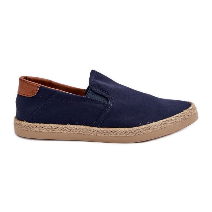 Herren-Espadrille-Sneaker mit Zopf, Marineblau Fenen