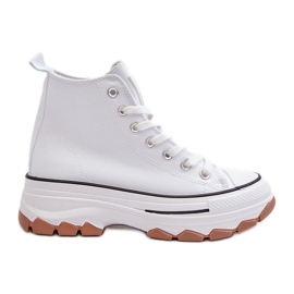 Hohe Plateau-Sneaker für Damen in Weiß von Valvia