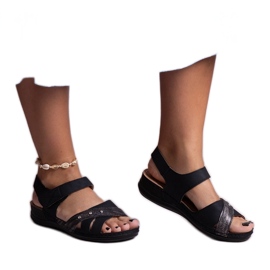 Schwarze Nural-Plateausandalen