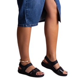 Schwarze Huri-Plateausandalen
