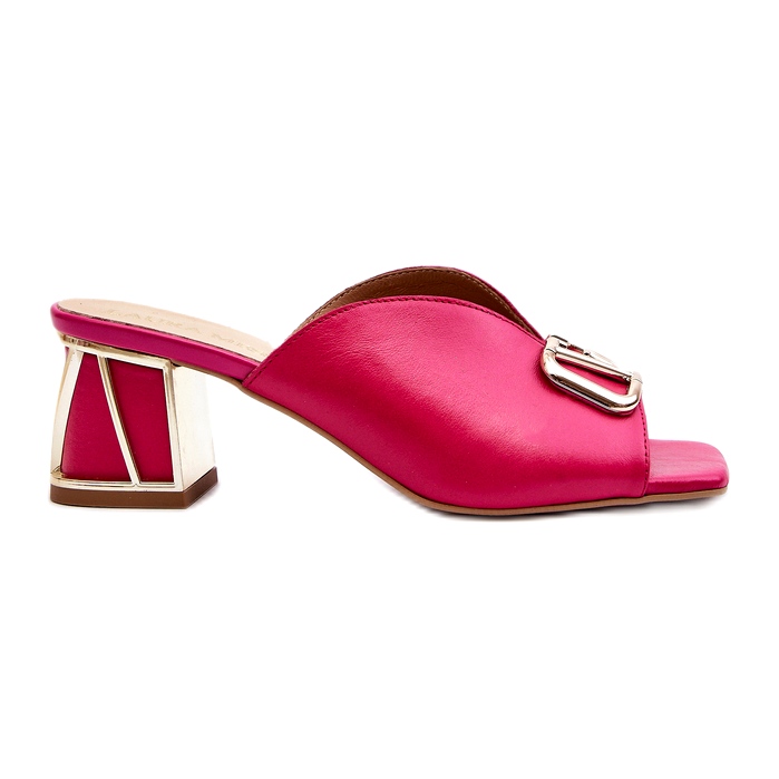 Leder elegante Frauen Heels Laura Messi 2771 Fuchsia rosa