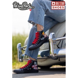 Damen-Sneaker – 30. Pol 'and'Rock x Big Star OO274A701 – Vorbestellung schwarz