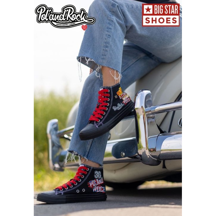 Damen-Sneaker – 30. Pol 'and'Rock x Big Star OO274A701 – Vorbestellung schwarz