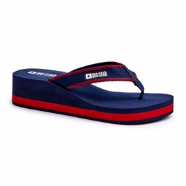 Damen-Flip-Flops mit Keilabsatz Big Star NN274A725 Marineblau