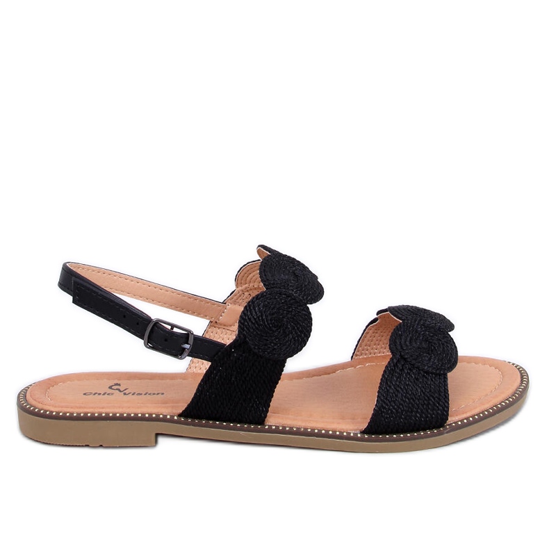 Raulet Schwarze Damensandalen