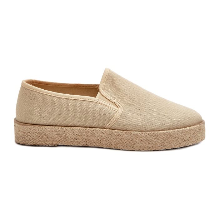 News Damen-Espadrilles auf beigem Plateau