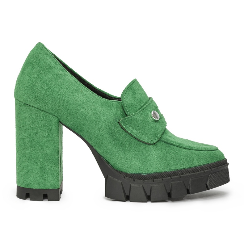 Grüne Damenschuhe mit hohen Absätzen