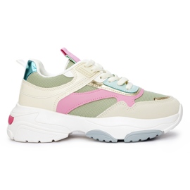 Damen-Sportschuhe mit dicker Sohle grün