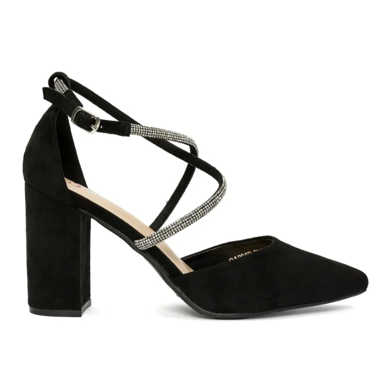 Schwarze Wildlederpumps mit Pailletten