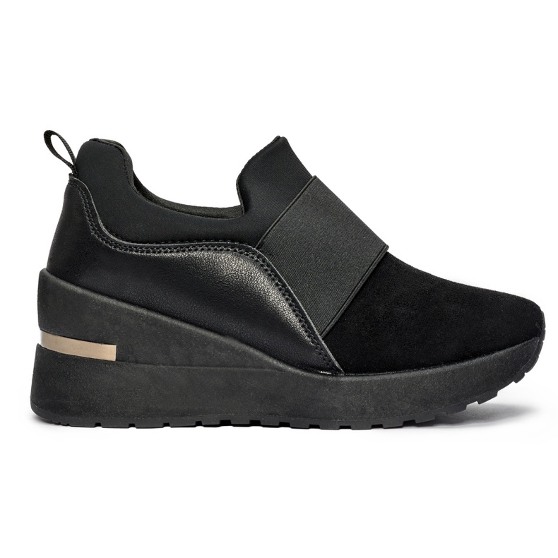 Schwarze Damen-Sneaker mit Keilabsatz