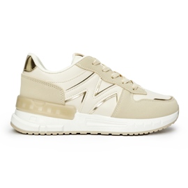 Beige bequeme Damen-Sneaker