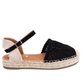 Schwarze durchbrochene Espadrille-Sandalen von Premat
