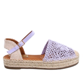 Premat Lila durchbrochene Espadrille-Sandalen