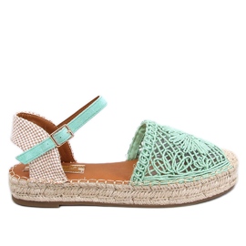 Premat Green durchbrochene Espadrille-Sandalen grün