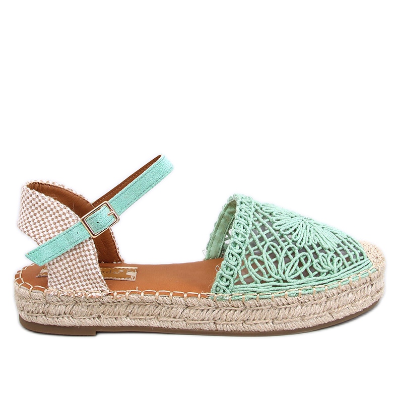 Premat Green durchbrochene Espadrille-Sandalen grün