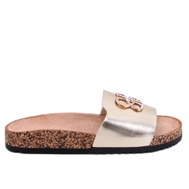 Ibanei LT.GOLD Korkhausschuhe mit Strasssteinen golden