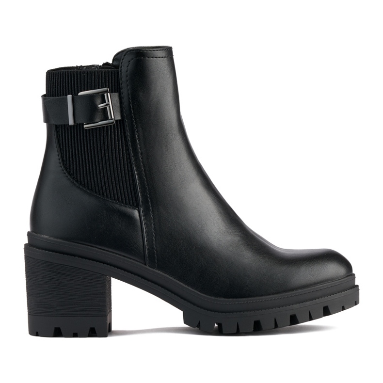 Elegante schwarze Stiefeletten mit hohem Absatz