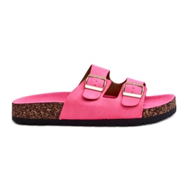 Damen-Slip-On-Flip-Flops mit Korksohle, neonpink, Cortina rosa