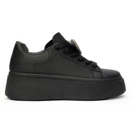 Schwarze Plateau-Sneaker für Damen