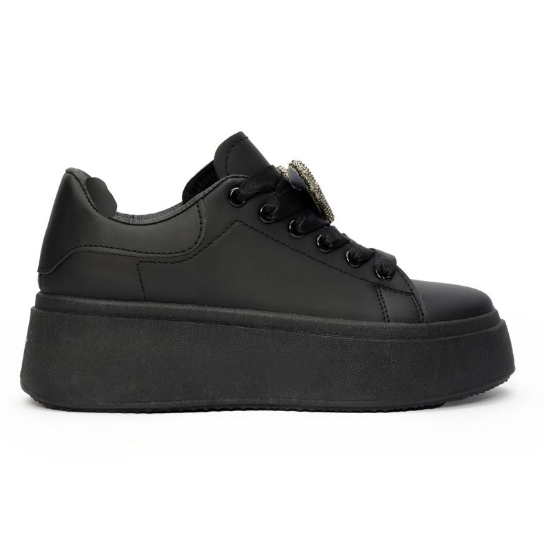 Schwarze Plateau-Sneaker für Damen
