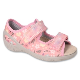 Befado Kindersandalen mit Klettverschluss, Ledereinsatz 063X018, rosa