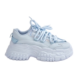 Blaue Damen-Sneakers auf einer massiven Sohle Nevela