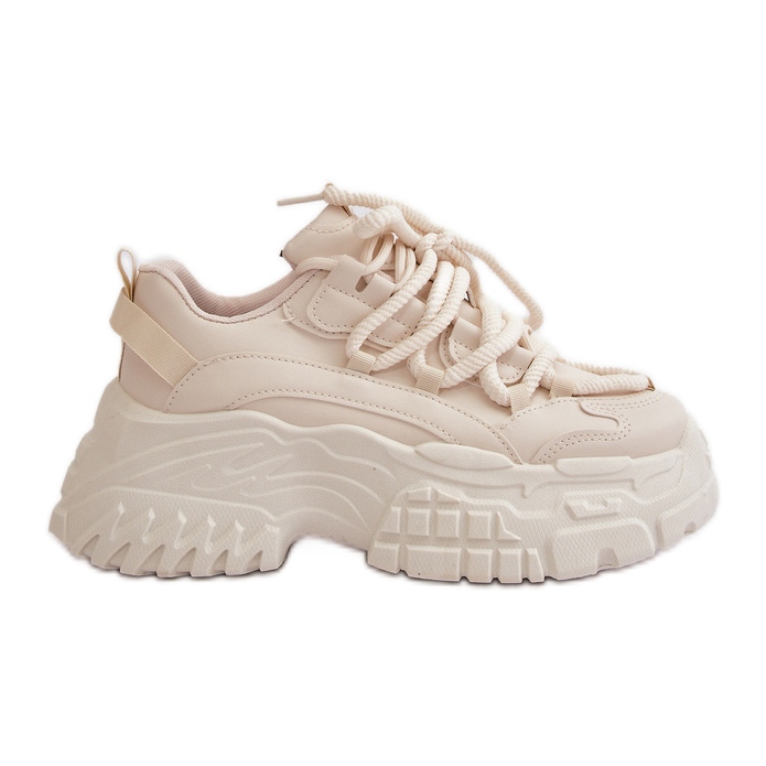 Hellbeige Damen-Sneaker mit dicker Sohle von Nevela