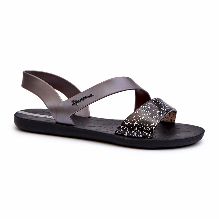 Damensandalen 82429 Ipanema Vibe Sandal Fem Schwarz und Silber